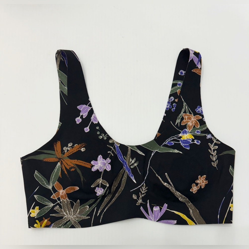Knix Luxelift Wireless Night Garden Floral Black Bra - S